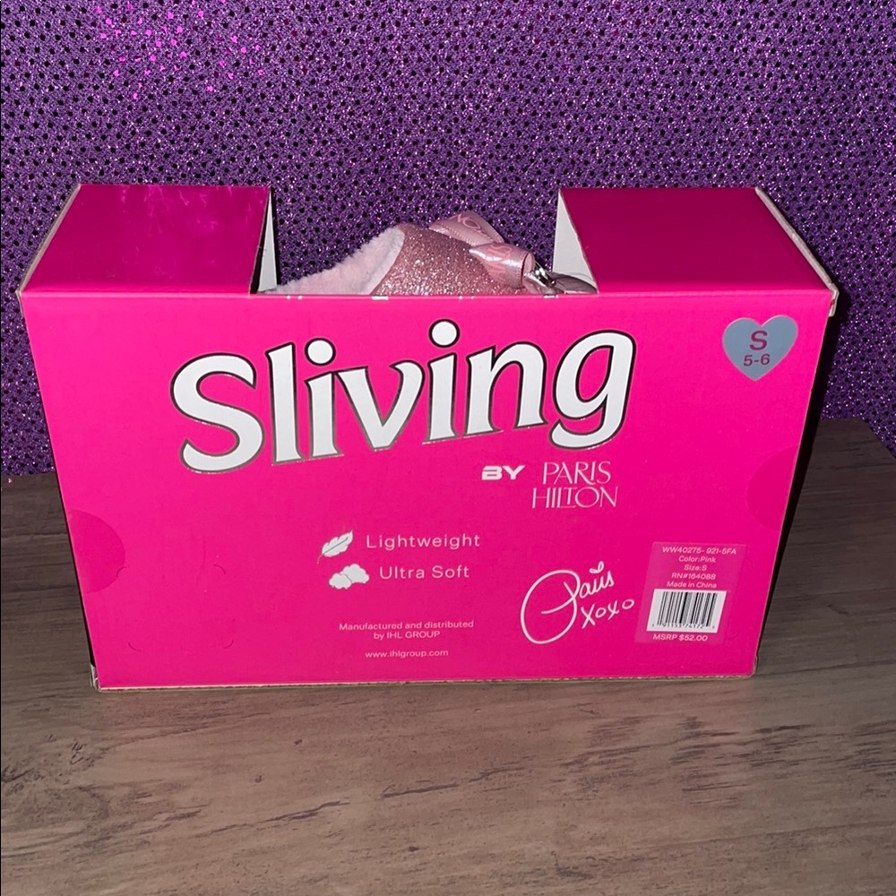 Paris Hilton Sliving Pink Slippers - Picture 3 of 5